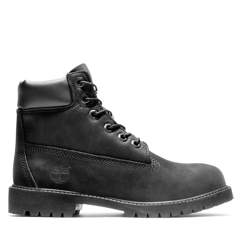 Timberland 6-Inch Μποτακια Παιδικα Μαυρα - Junior Premium Waterproof - Greece 5906284-VA